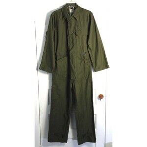 Vintage US Military Coveralls Men S Dark Green Sateen Type 1 Mechanic Army 90s